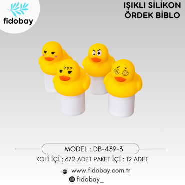 DB-439-3 - IŞIKLI SİLİKON ÖRDEK BİBLO BOX12