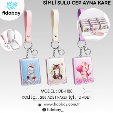 DB-H88 - SİMLİ SULU CEP AYNA KARE