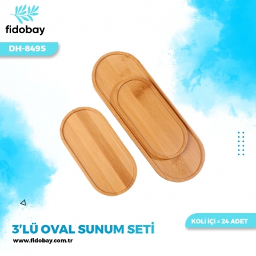 DH-8495 - 3'LÜ OVAL SUNUM SETİ