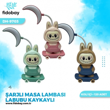 DH-9703 - ŞARJLI MASA LAMBASI LABUBU KAYKAYLI