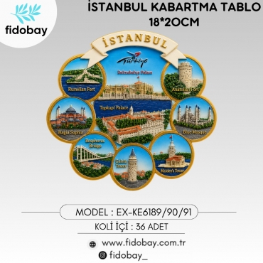 EX-KE6189/90/91 - İSTANBUL KABARTMA TABLO 18*20CM