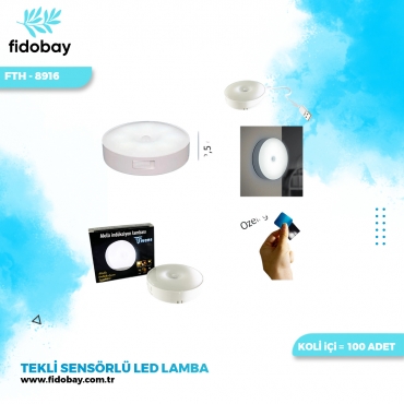 FTH - 8916 - TEKLİ SENSÖRLÜ LED LAMBA X100