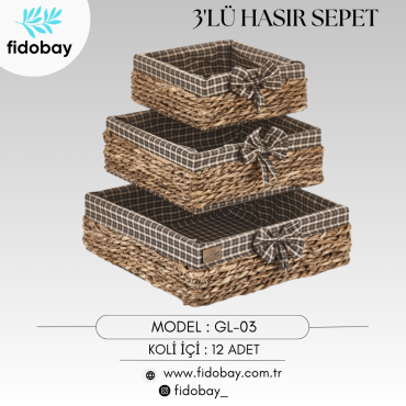 GL-08 - 3 'LÜ HASIR SEPET