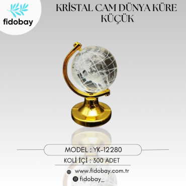 YK-12280 - KRİSTAL CAM DÜNYA KÜRE KÜÇÜK