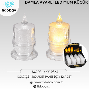 YK-9864 - DAMLA AYAKLI LED MUM KÜÇÜK BOX12